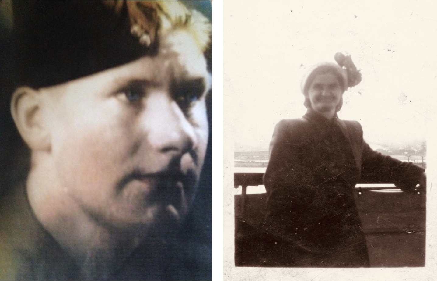 Alan Radford in uniform close-up and his mother, Mary